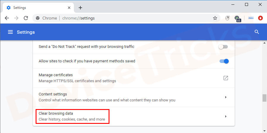 How to Fix 502 Bad Gateway Error? Under the Privacy and Security tab navigate to the option Clear browsing data.